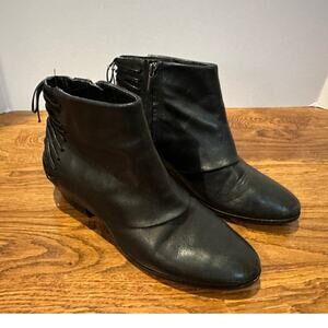 Sam Edelman Women's Princeton Leather Ankle Boots Black Size 8.5 Unique Style